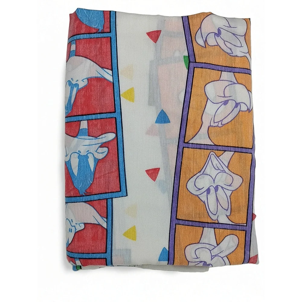 Vintage 90's Looney Tunes Full Bed Sheet Set Fitted Sheet Warner Bros